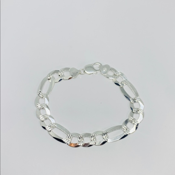 Sterling Silver 925 Men's Bracelet 9” 11mm - Picture 13 of 13